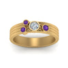 Load image into Gallery viewer, four-stone-diamond-asymmetrical-band-with-purple-topaz-in-yellow-gold-FD9098BGVITO-NL-YG