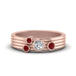 Load image into Gallery viewer, four-stone-diamond-asymmetrical-band-with-ruby-in-rose-gold-FD9098BGRUDR-NL-RG

