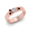 Load image into Gallery viewer, four-stone-diamond-asymmetrical-band-with-ruby-in-rose-gold-FD9098BGRUDR-NL-RG