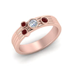 Load image into Gallery viewer, four-stone-diamond-asymmetrical-band-with-ruby-in-rose-gold-FD9098BGRUDR-NL-RG
