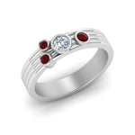 Load image into Gallery viewer, four-stone-diamond-asymmetrical-band-with-ruby-in-white-gold-FD9098BGRUDR-NL-WG
