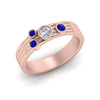 Load image into Gallery viewer, four-stone-diamond-asymmetrical-band-with-sapphire-in-rose-gold-FD9098BGSABL-NL-RG