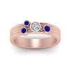 Load image into Gallery viewer, four-stone-diamond-asymmetrical-band-with-sapphire-in-rose-gold-FD9098BGSABL-NL-RG