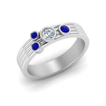 Load image into Gallery viewer, four-stone-diamond-asymmetrical-band-with-sapphire-in-white-gold-FD9098BGSABL-NL-WG
