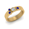Load image into Gallery viewer, four-stone-diamond-asymmetrical-band-with-sapphire-in-yellow-gold-FD9098BGSABL-NL-YG