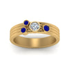 Load image into Gallery viewer, four-stone-diamond-asymmetrical-band-with-sapphire-in-yellow-gold-FD9098BGSABL-NL-YG