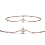 Load image into Gallery viewer, four-stone-round-diamond-chain-bracelet-in-rose-gold-FDBRC9628GEMG