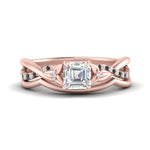 Load image into Gallery viewer, french-pave-asscher-contour-black-diamond-wedding-band-in-rose-gold-FD9986B1ASGBLACK-NL-RG