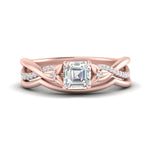 Load image into Gallery viewer, french-pave-asscher-contour-diamond-wedding-band-in-rose-gold-FD9986B1AS-NL-RG