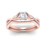 Load image into Gallery viewer, french-pave-asscher-contour-diamond-wedding-band-in-rose-gold-FD9986B1AS-NL-RG
