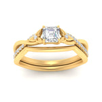 Load image into Gallery viewer, french-pave-asscher-contour-diamond-wedding-band-in-yellow-gold-FD9986B1AS-NL-YG