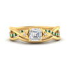Load image into Gallery viewer, french-pave-asscher-contour-emerald-wedding-band-in-yellow-gold-FD9986B1ASGEMGR-NL-YG