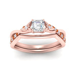 Load image into Gallery viewer, french-pave-asscher-contour-orange-sapphire-wedding-band-in-rose-gold-FD9986B1ASGSAOR-NL-RG
