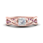 Load image into Gallery viewer, french-pave-asscher-contour-pink-sapphire-wedding-band-in-rose-gold-FD9986B1ASGSADRPI-NL-RG
