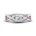 Thumbnail 24 - french-pave-asscher-contour-pink-sapphire-wedding-band-in-white-gold-FD9986B1ASGSADRPI-NL-WG