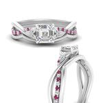 Load image into Gallery viewer, french-pave-asscher-contour-pink-sapphire-wedding-band-in-white-gold-FD9986B1ASGSADRPI-NL-WG
