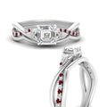 Thumbnail 61 - french-pave-asscher-contour-ruby-wedding-band-in-white-gold-FD9986B1ASGRUDR-NL-WG