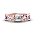 Load image into Gallery viewer, french-pave-asscher-contour-sapphire-wedding-band-in-rose-gold-FD9986B1ASGSABL-NL-RG
