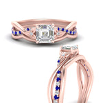 Load image into Gallery viewer, french-pave-asscher-contour-sapphire-wedding-band-in-rose-gold-FD9986B1ASGSABL-NL-RG

