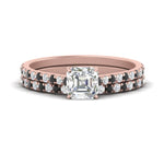 Load image into Gallery viewer, french-pave-asscher-petite-black-diamond-wedding-ring-set-in-FD9918ASGBLACKANGLE3-NL-RG-B1
