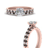 Load image into Gallery viewer, french-pave-asscher-petite-black-diamond-wedding-ring-set-in-FD9918ASGBLACKANGLE3-NL-RG-B1