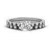 Load image into Gallery viewer, french-pave-asscher-petite-black-diamond-wedding-ring-set-in-FD9918ASGBLACKANGLE3-NL-WG-B1