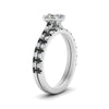 Load image into Gallery viewer, french-pave-asscher-petite-black-diamond-wedding-ring-set-in-FD9918ASGBLACKANGLE3-NL-WG-B1