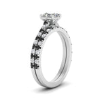 Load image into Gallery viewer, french-pave-asscher-petite-black-diamond-wedding-ring-set-in-FD9918ASGBLACKANGLE3-NL-WG-B1
