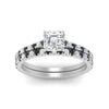 Load image into Gallery viewer, french-pave-asscher-petite-black-diamond-wedding-ring-set-in-FD9918ASGBLACKANGLE3-NL-WG-B1