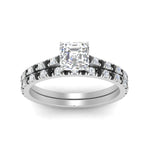 Load image into Gallery viewer, french-pave-asscher-petite-black-diamond-wedding-ring-set-in-FD9918ASGBLACKANGLE3-NL-WG-B1
