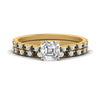 Load image into Gallery viewer, french-pave-asscher-petite-black-diamond-wedding-ring-set-in-FD9918ASGBLACKANGLE3-NL-YG-B1
