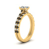 Load image into Gallery viewer, french-pave-asscher-petite-black-diamond-wedding-ring-set-in-FD9918ASGBLACKANGLE3-NL-YG-B1