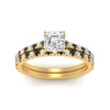 Load image into Gallery viewer, french-pave-asscher-petite-black-diamond-wedding-ring-set-in-FD9918ASGBLACKANGLE3-NL-YG-B1