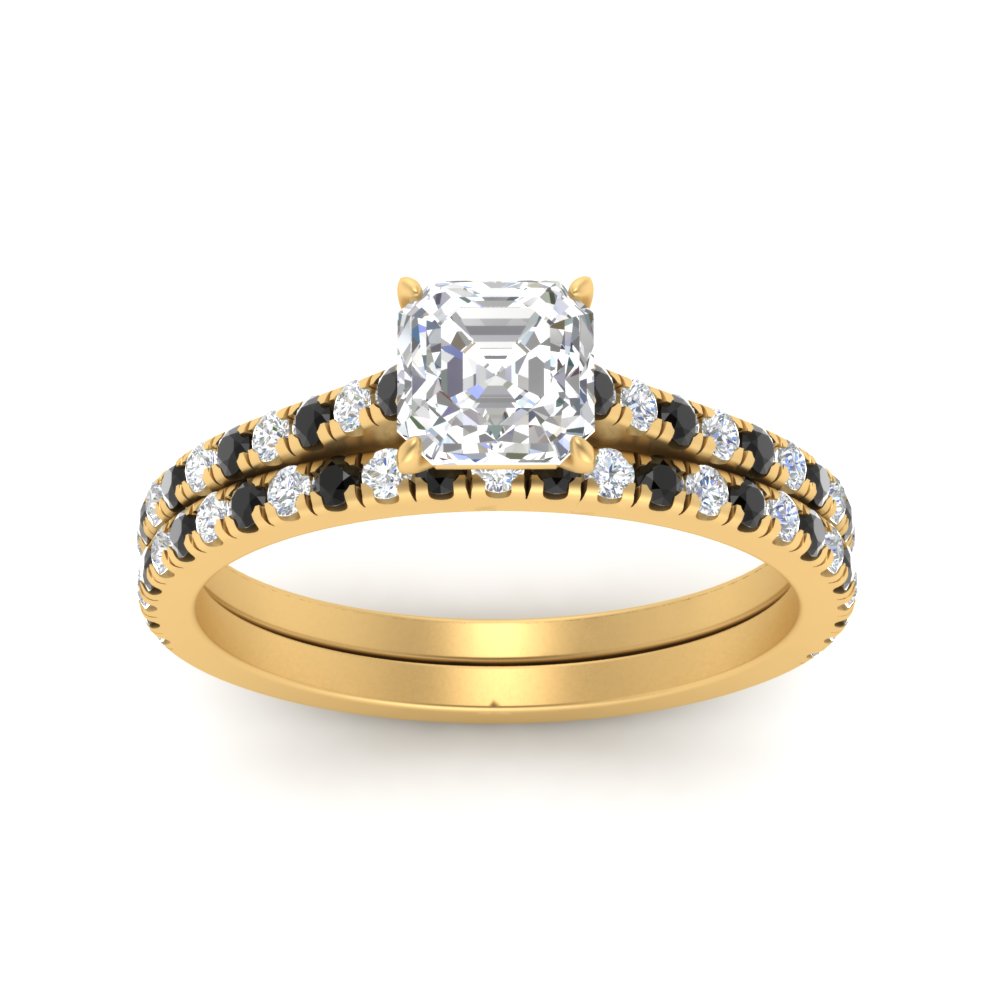 french-pave-asscher-petite-black-diamond-wedding-ring-set-in-FD9918ASGBLACKANGLE3-NL-YG-B1