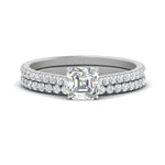 Load image into Gallery viewer, french-pave-asscher-petite-diamond-wedding-ring-set-in-FD9918ASANGLE3-NL-WG-B1
