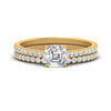 Load image into Gallery viewer, french-pave-asscher-petite-diamond-wedding-ring-set-in-FD9918ASANGLE3-NL-YG-B1