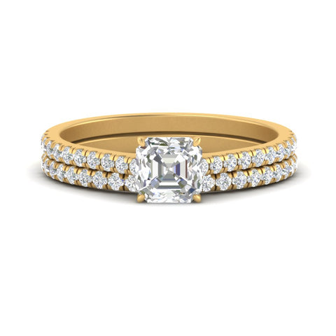 french-pave-asscher-petite-diamond-wedding-ring-set-in-FD9918ASANGLE3-NL-YG-B1