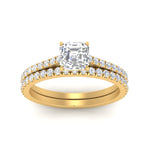 Load image into Gallery viewer, french-pave-asscher-petite-diamond-wedding-ring-set-in-FD9918ASANGLE3-NL-YG-B1
