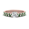 Load image into Gallery viewer, french-pave-asscher-petite-emerald-wedding-ring-set-in-FD9918ASGEMGRANGLE3-NL-RG-B1