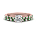 Load image into Gallery viewer, french-pave-asscher-petite-emerald-wedding-ring-set-in-FD9918ASGEMGRANGLE3-NL-RG-B1
