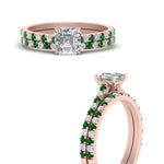 Load image into Gallery viewer, french-pave-asscher-petite-emerald-wedding-ring-set-in-FD9918ASGEMGRANGLE3-NL-RG-B1
