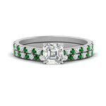 Load image into Gallery viewer, french-pave-asscher-petite-emerald-wedding-ring-set-in-FD9918ASGEMGRANGLE3-NL-WG-B1
