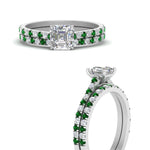 Load image into Gallery viewer, french-pave-asscher-petite-emerald-wedding-ring-set-in-FD9918ASGEMGRANGLE3-NL-WG-B1
