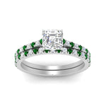 Load image into Gallery viewer, french-pave-asscher-petite-emerald-wedding-ring-set-in-FD9918ASGEMGRANGLE3-NL-WG-B1
