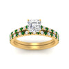 Load image into Gallery viewer, french-pave-asscher-petite-emerald-wedding-ring-set-in-FD9918ASGEMGRANGLE3-NL-YG-B1