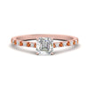 Load image into Gallery viewer, french-pave-asscher-petite-orange-sapphire-engagement-ring-in-FD9918ASRGSAORANGLE3-NL-RG
