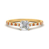 Load image into Gallery viewer, french-pave-asscher-petite-orange-sapphire-engagement-ring-in-FD9918ASRGSAORANGLE3-NL-YG