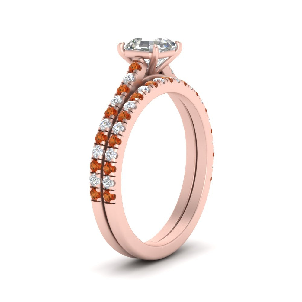 french-pave-asscher-petite-orange-sapphire-wedding-ring-set-in-FD9918ASGSAORANGLE3-NL-RG-B1