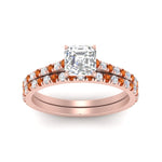 Load image into Gallery viewer, french-pave-asscher-petite-orange-sapphire-wedding-ring-set-in-FD9918ASGSAORANGLE3-NL-RG-B1
