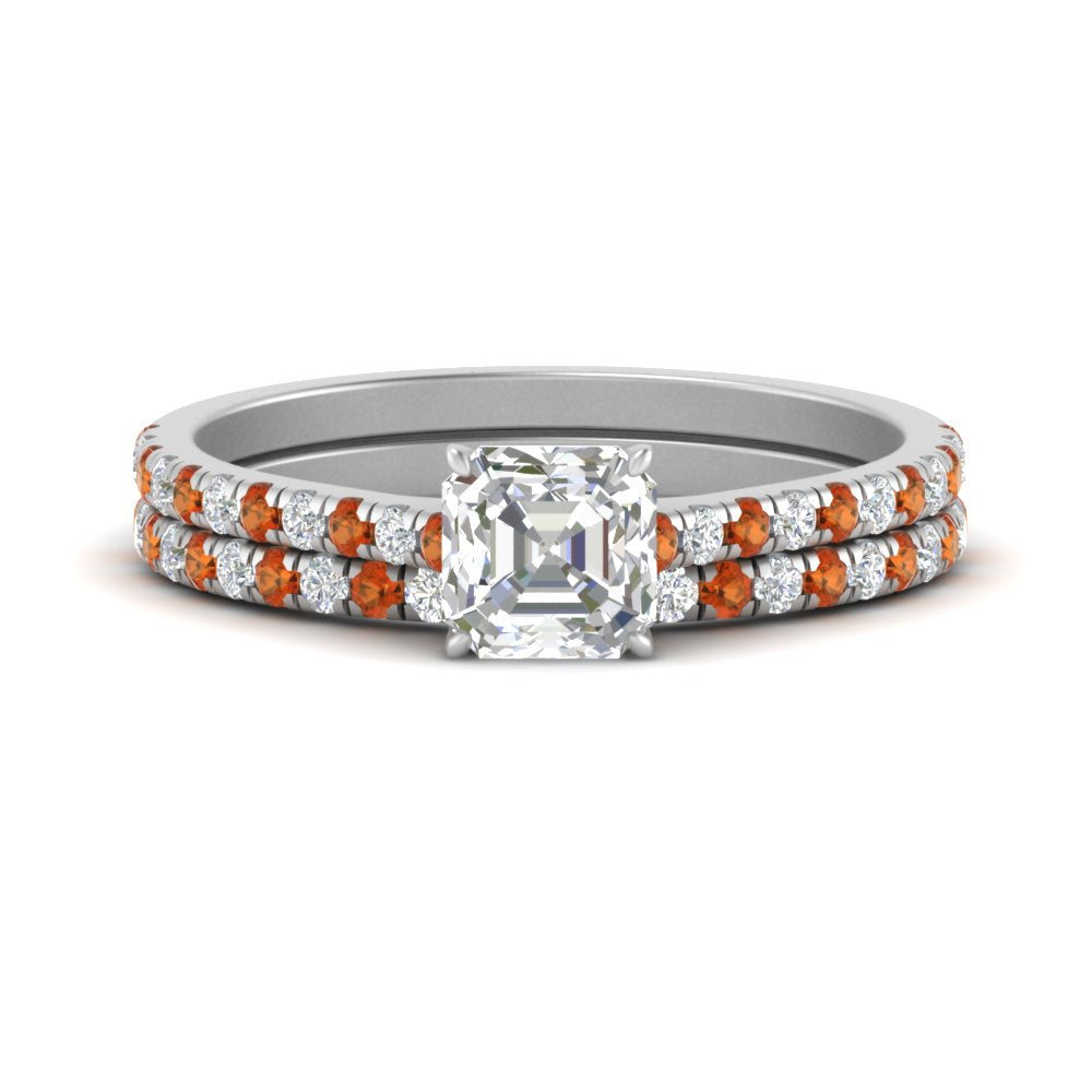 french-pave-asscher-petite-orange-sapphire-wedding-ring-set-in-FD9918ASGSAORANGLE3-NL-WG-B1